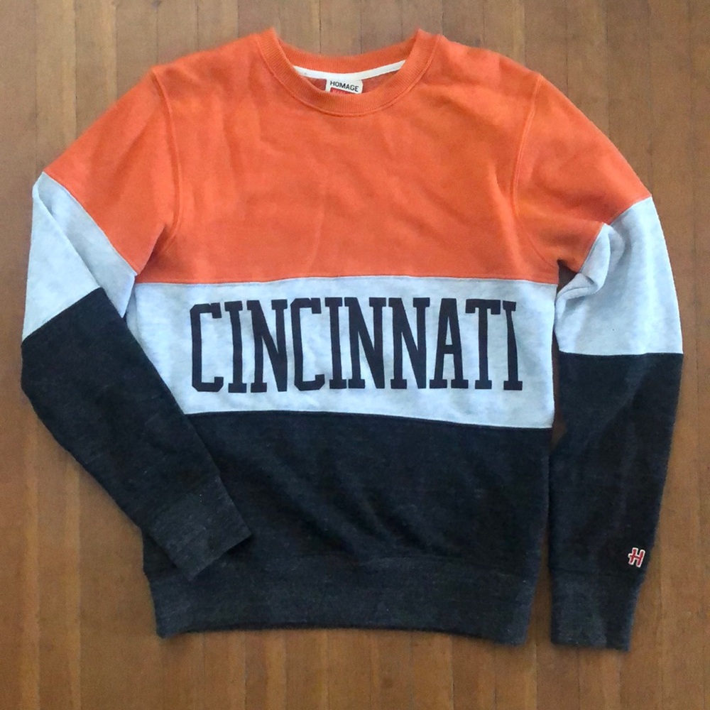 Homage Cincinnati Bengals Striped Crewneck